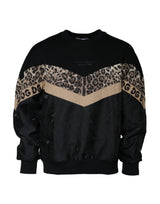 Black Leopard Crew Neck Sweatshirt Sweater