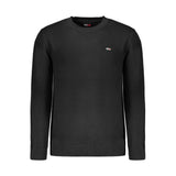 Black Cotton Men Sweater