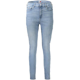 Light Blue Cotton Women Skinny Jean