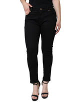 Black Cotton Stretch Skinny Denim Jeans