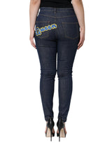 Dark Blue QUEEN Cotton Skinny Denim Jeans