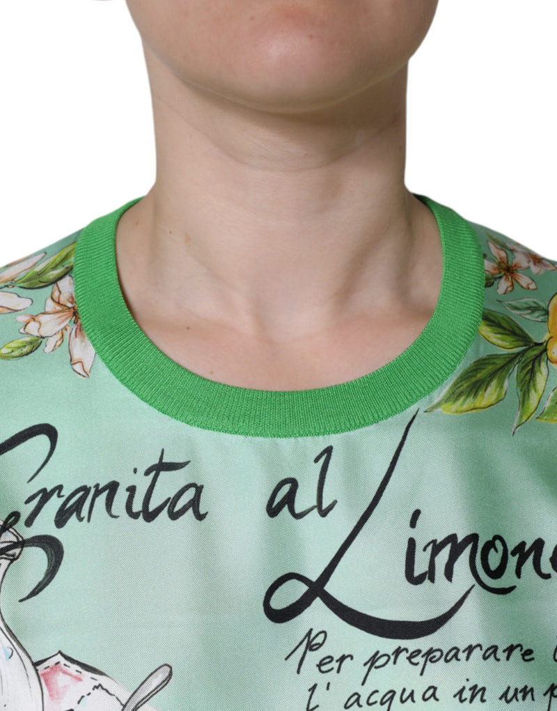 Green Silk Granita Al Limone Long Sleeves Sweater