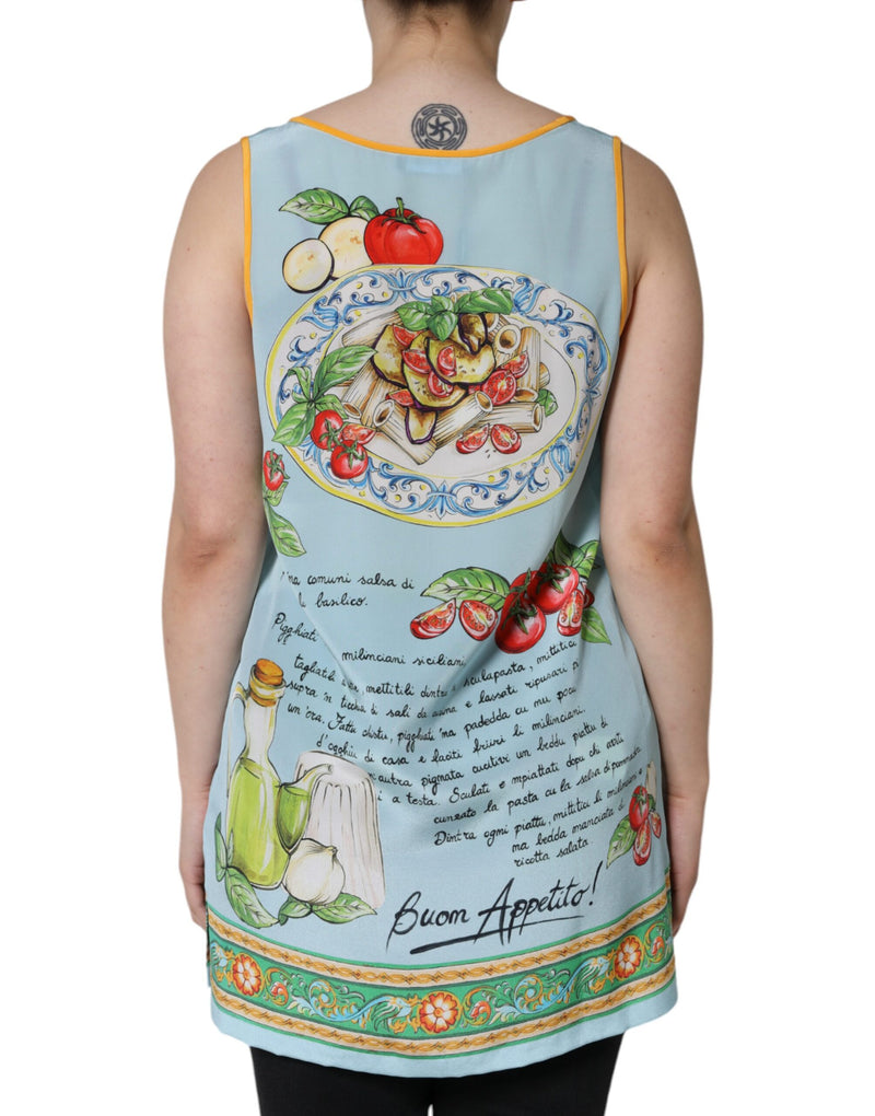 Multicolor Pasta Alla Norma Print Tank Top