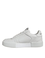 White Calfskin Leather Miami Low Top Sneakers Shoes