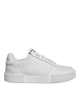 White Calfskin Leather Miami Low Top Sneakers Shoes