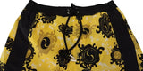 Yellow Black Printed Nylon Beachwear Shorts Swimwear