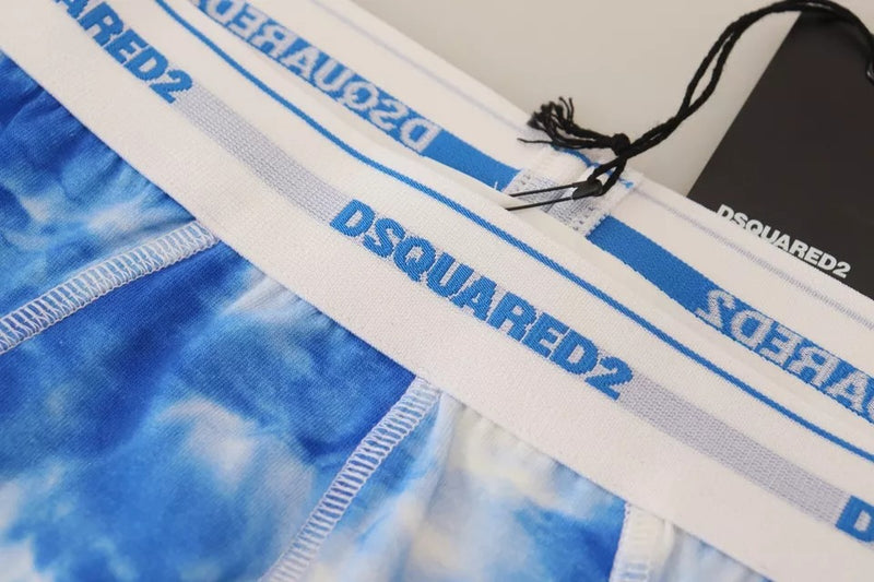 Blue Tie Dye Cotton Stretch Men Brief Underwear