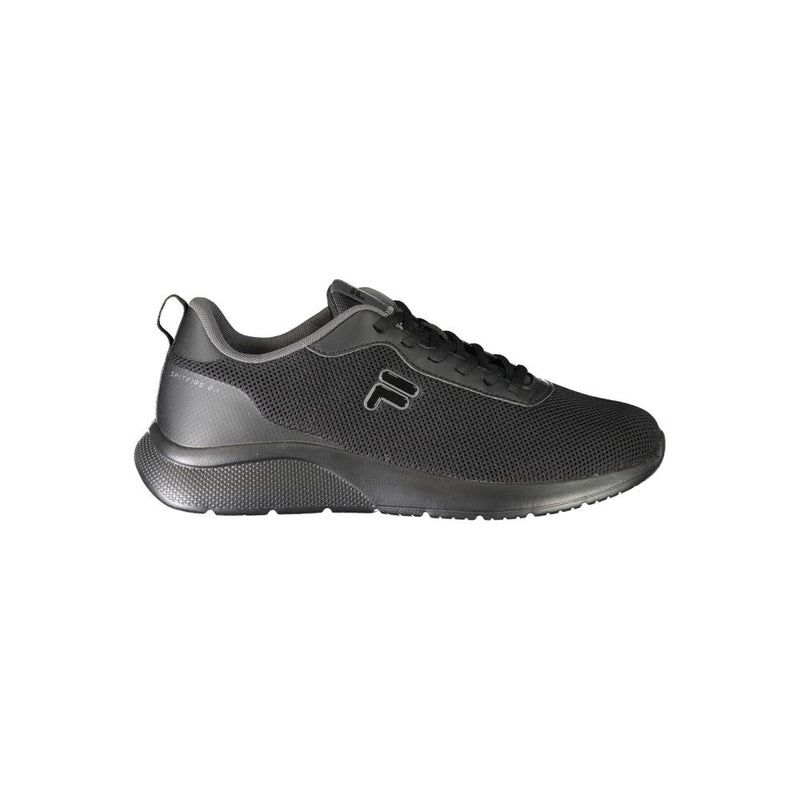 Black Polyester Men Sneaker