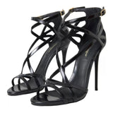 Black Leather Di Calfskin Sandal