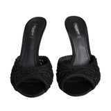 Black Cotton Sandal