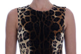 Vestido de mini vaina de leopardo sin mangas