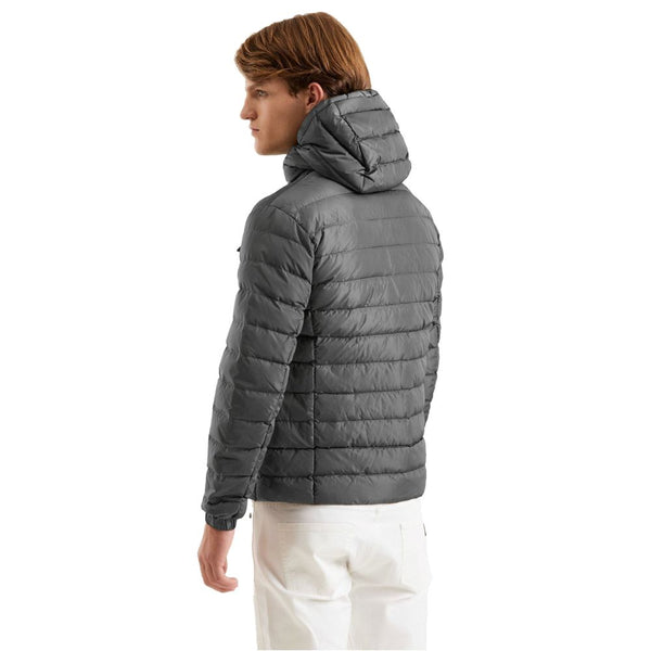 Gray Nylon Men Jacket