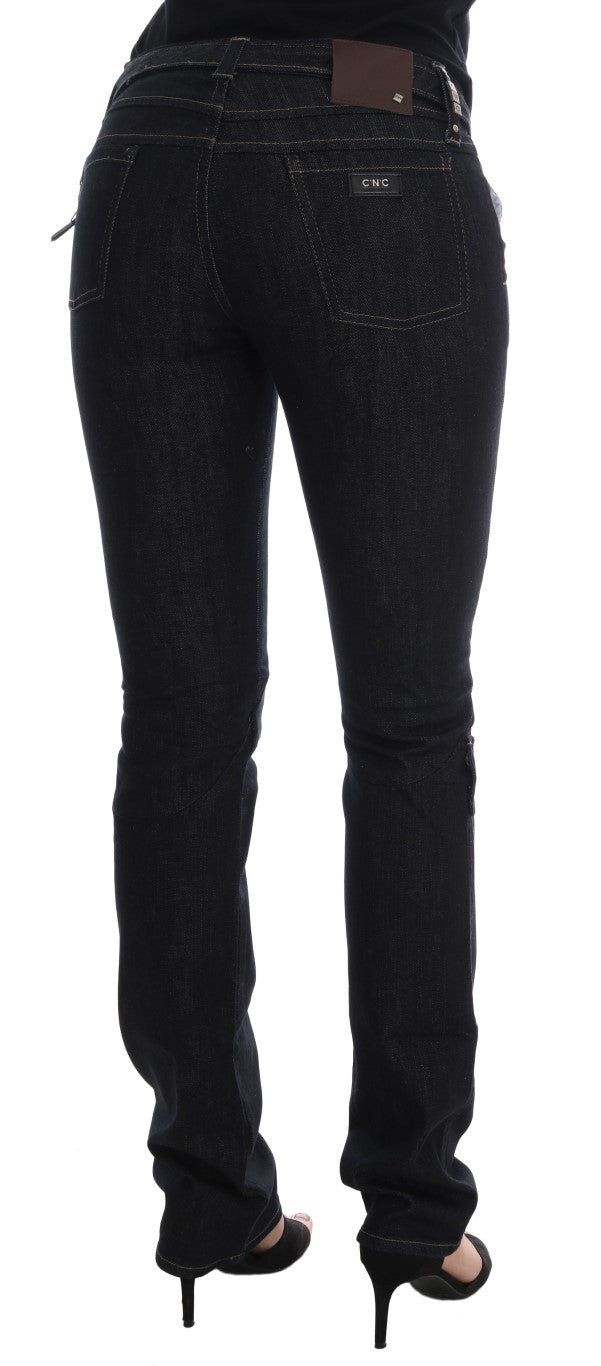 Svelte Dark Blue Cotton Slim Jeans