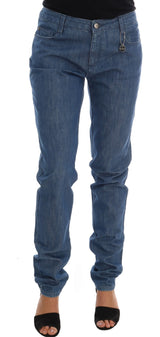 Eleganter Junge fit blau Wash -Jeans