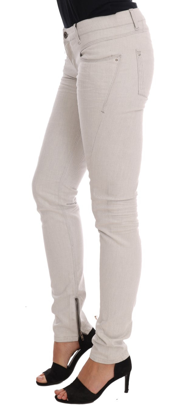 Chic White Slim Fit Stretch Jeans