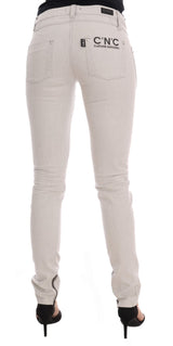 Chic White Slim Fit Stretch Jeans