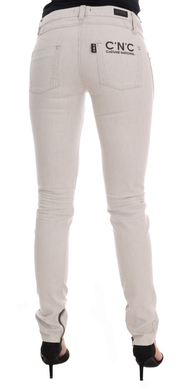 Chic White Slim Fit Stretch Jeans