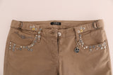 Jeans de diseñador beige super slim fit