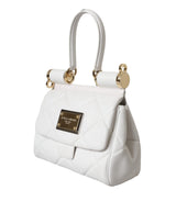 White Calf Leather 90's SICILY Shoulder Satchel Bag