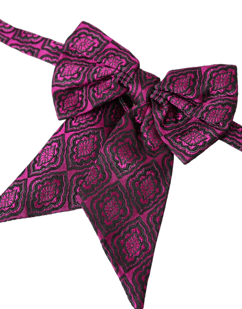 Purple Ribbon Silk Adjustable Neck Men Bow Tie