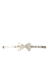 Off White Silk Adjustable Neck Men Bow Tie