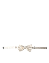 Off White Silk Adjustable Neck Men Bow Tie