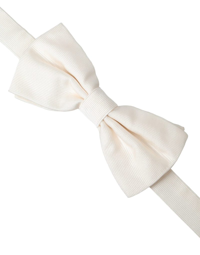 Off White Silk Adjustable Neck Men Bow Tie