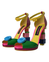 Talons en cuir multicolore chaussures de sandales