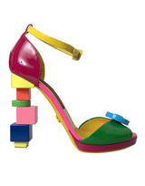 Talons en cuir multicolore chaussures de sandales