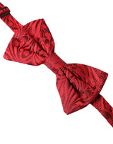 Red Brocade Silk Adjustable Neck Men Bow Tie