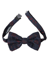 Blue Floral Brocade Adjustable Neck Men Bow Tie