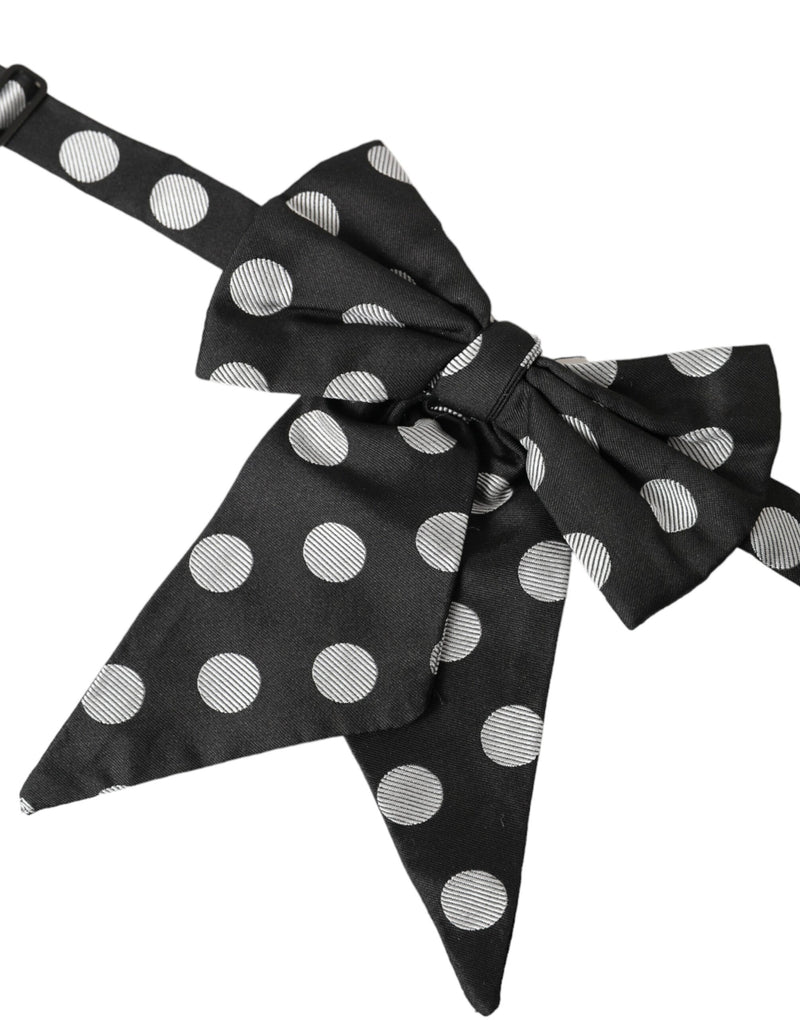 Black Polka Dots Ribbon Adjustable Neck Bow Tie