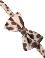 Brown Leopard Silk Adjustable Neck Men Bow Tie