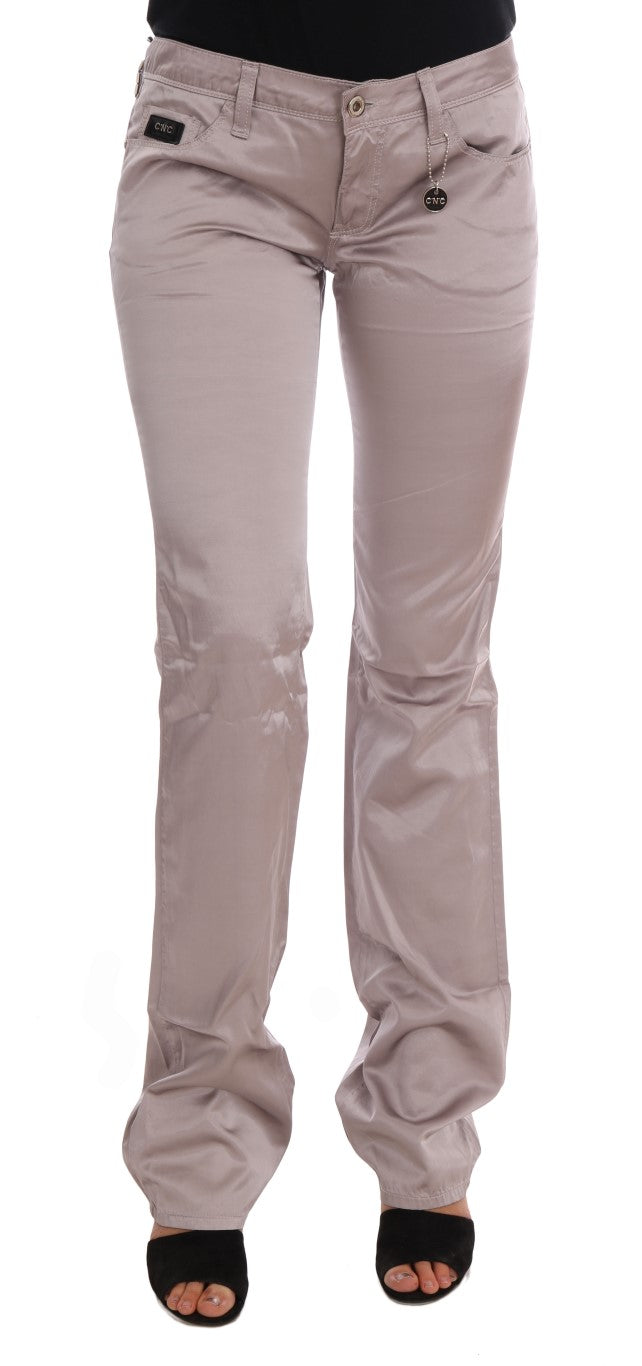 Jeans de créateurs slim beige chic