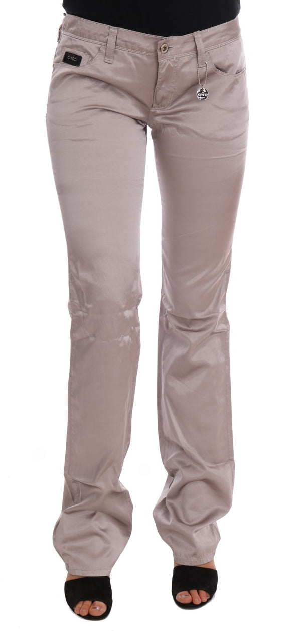 Jeans de créateurs slim beige chic