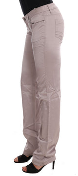 Jeans de créateurs slim beige chic