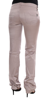 Jeans de créateurs slim beige chic