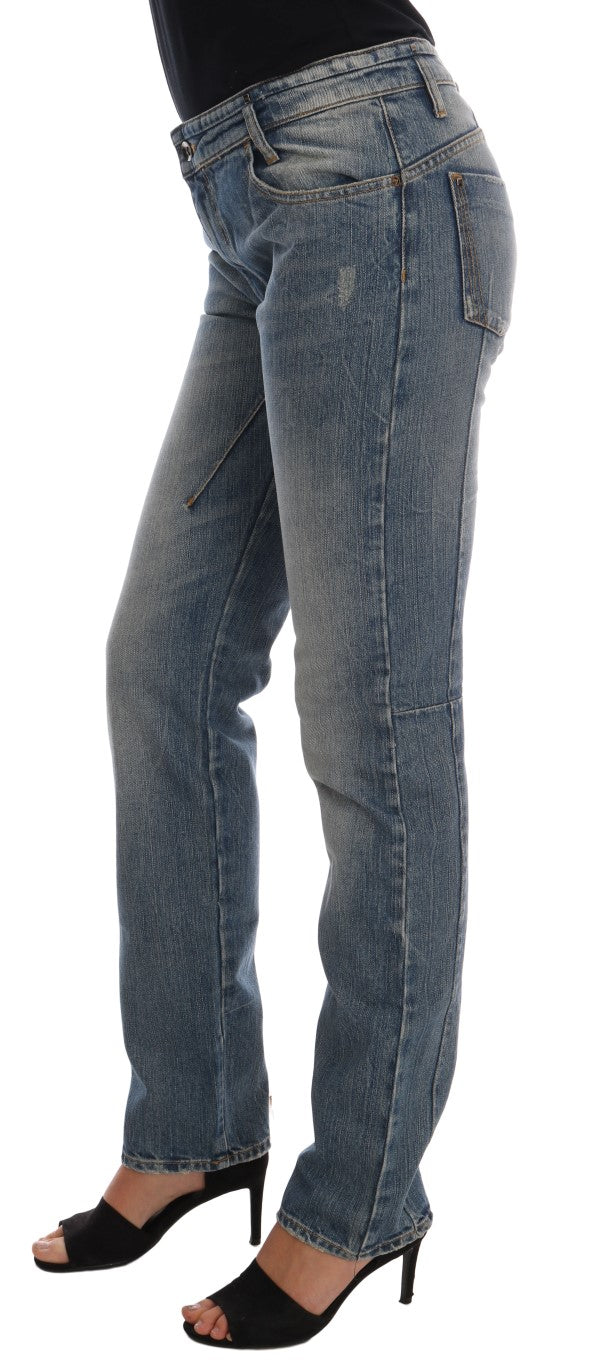 Jeans de diseñador de Fit Blue Slim de Chic Blue