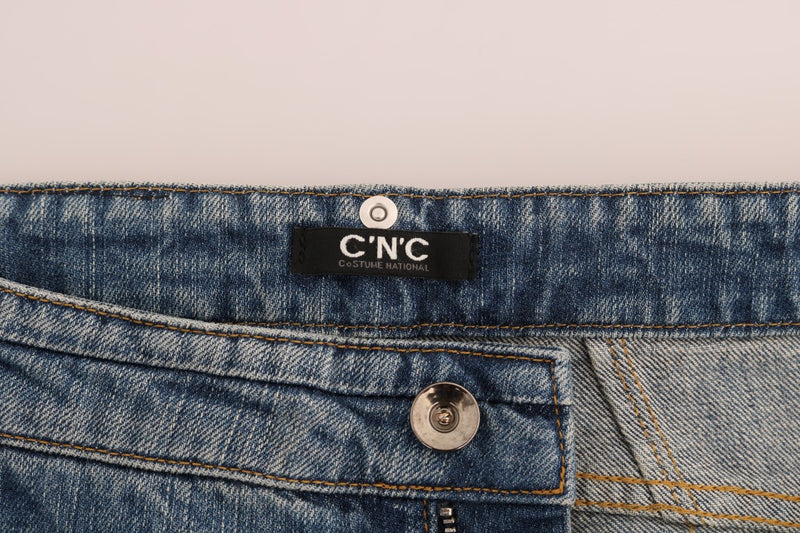 Jeans de créateurs de slim bleu chic