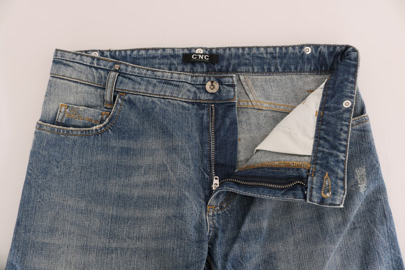 Jeans de créateurs de slim bleu chic