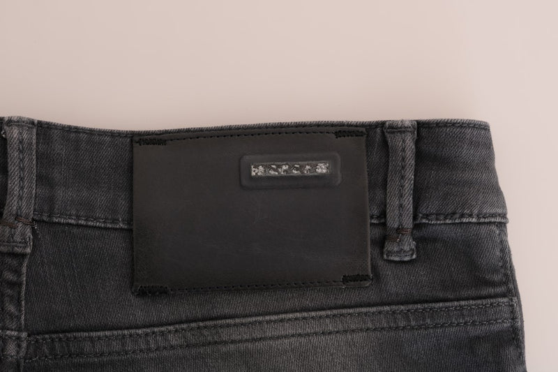 Schlanke graue, schlanke Designerjeans