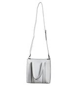 White Leather Logo Shoulder Strap Shopping Tote Bag