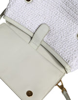 White Rafia Leather SICILY Crossbody Bag