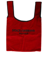 Red Cotton Velvet Logo Shopping Tote MARKET Bag