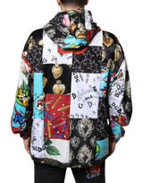 Multicolor Patchwork Cotton Hooded Jacket