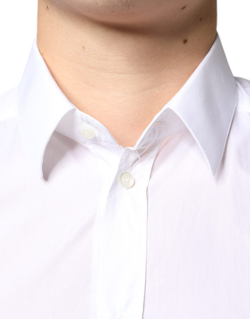 White Cotton Collared Men Formal Dress Shirt