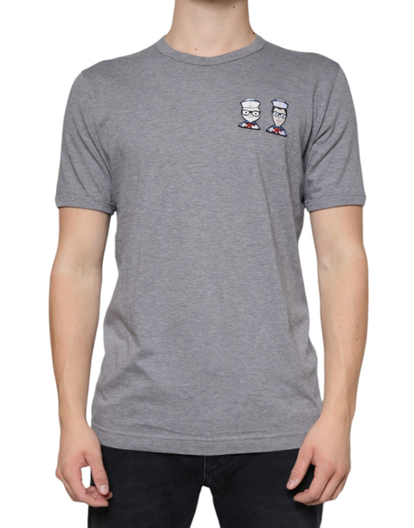 Gray Cotton #DGFamily Short Sleeves T-shirt