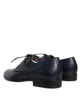 Navy Blue Leather Derby Dress Formal Shoes