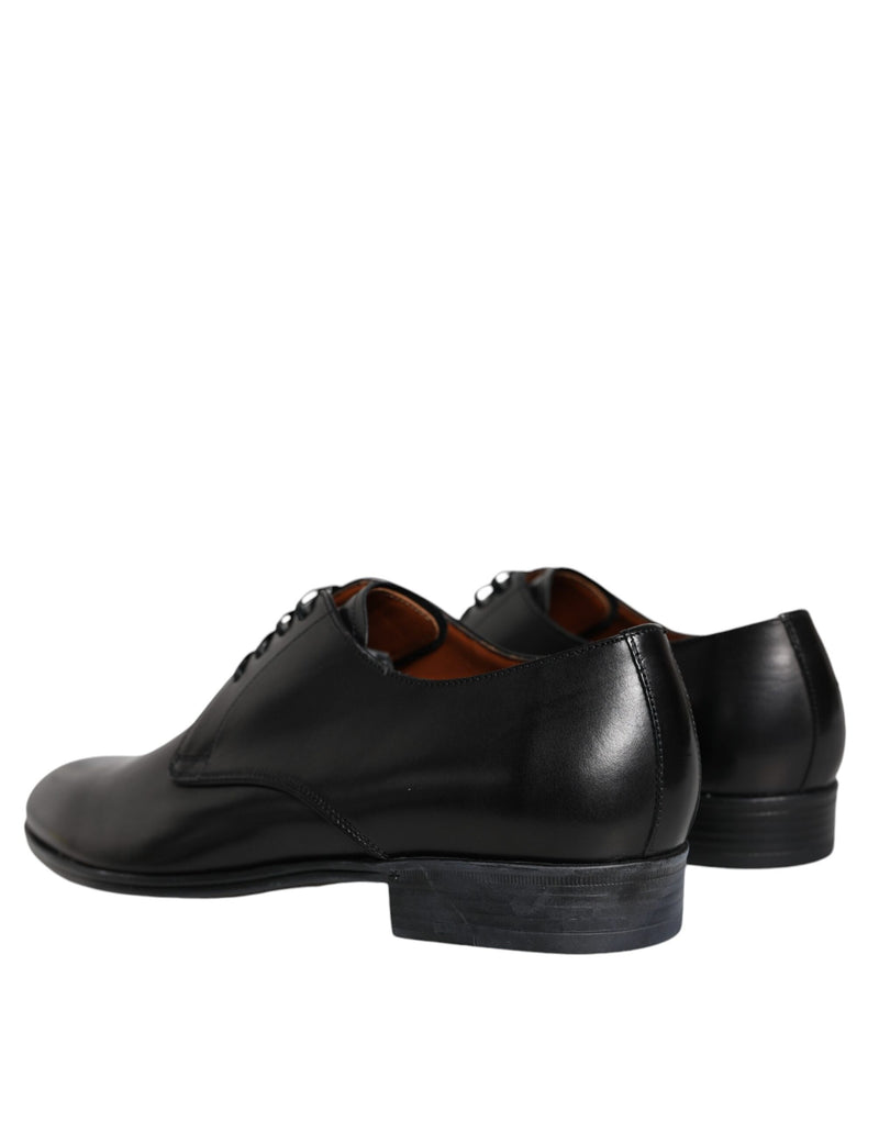 Black Leather Derby Formal Dress Shoes