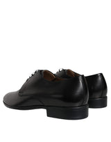 Black Leather Derby Formal Dress Shoes